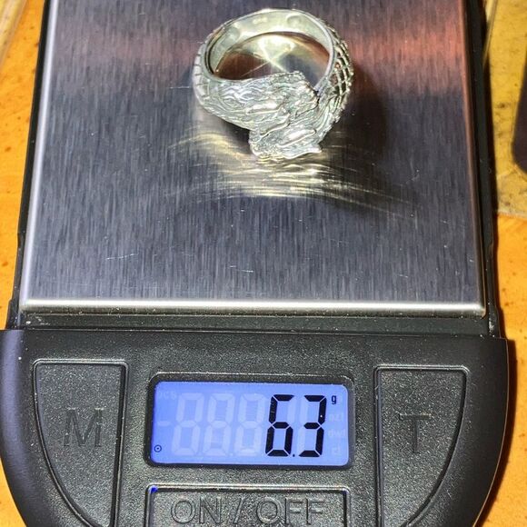 Sterling Silver Dragon Ring Size 6 - Picture 8 of 9